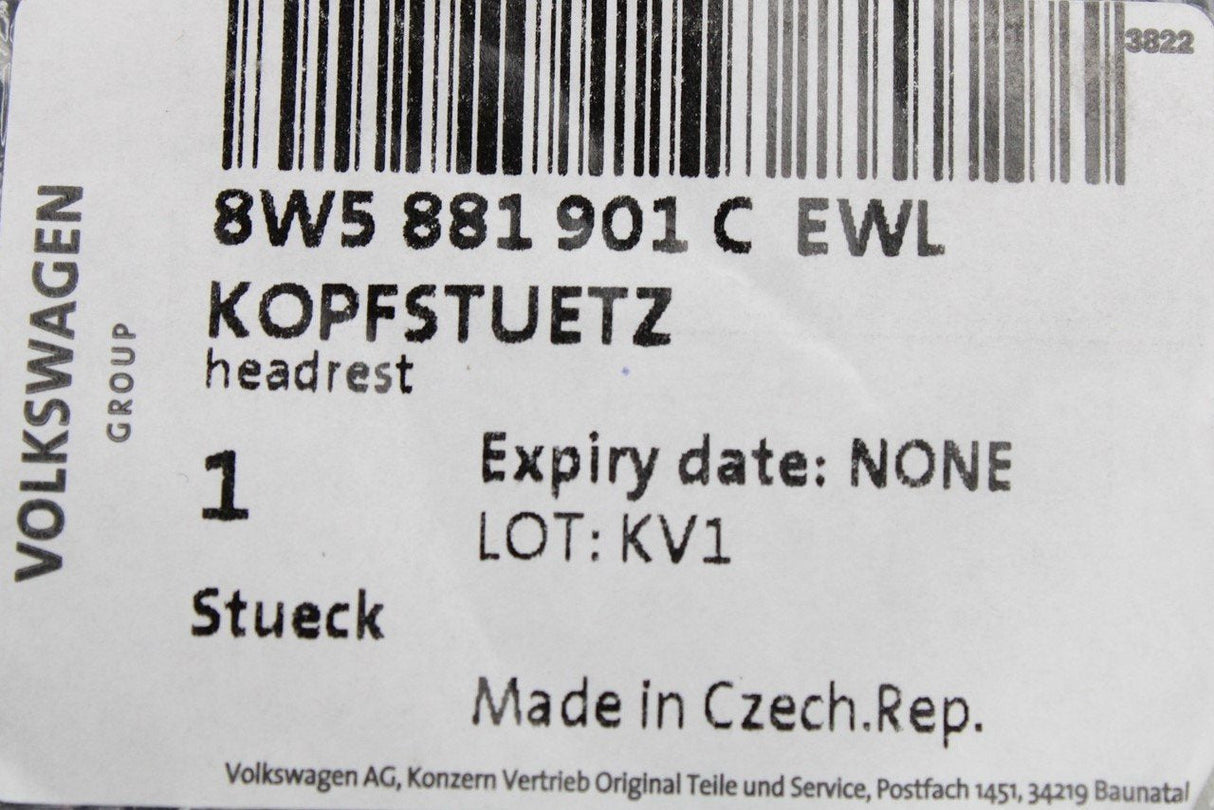 Audi A4 A5 S4 S5 2016-on black leather headrest (front) 8W5881901C EWL
