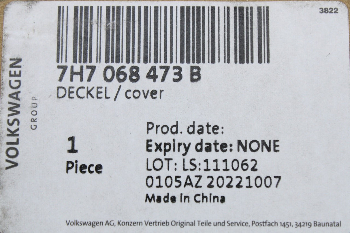 VW California 2009-2024 cool box lid cover 7H7068473B