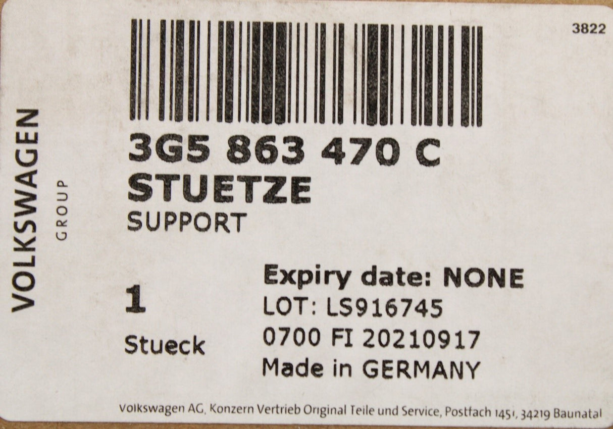 VW Passat B8 saloon Arteon rear boot floor support 3G5863470C