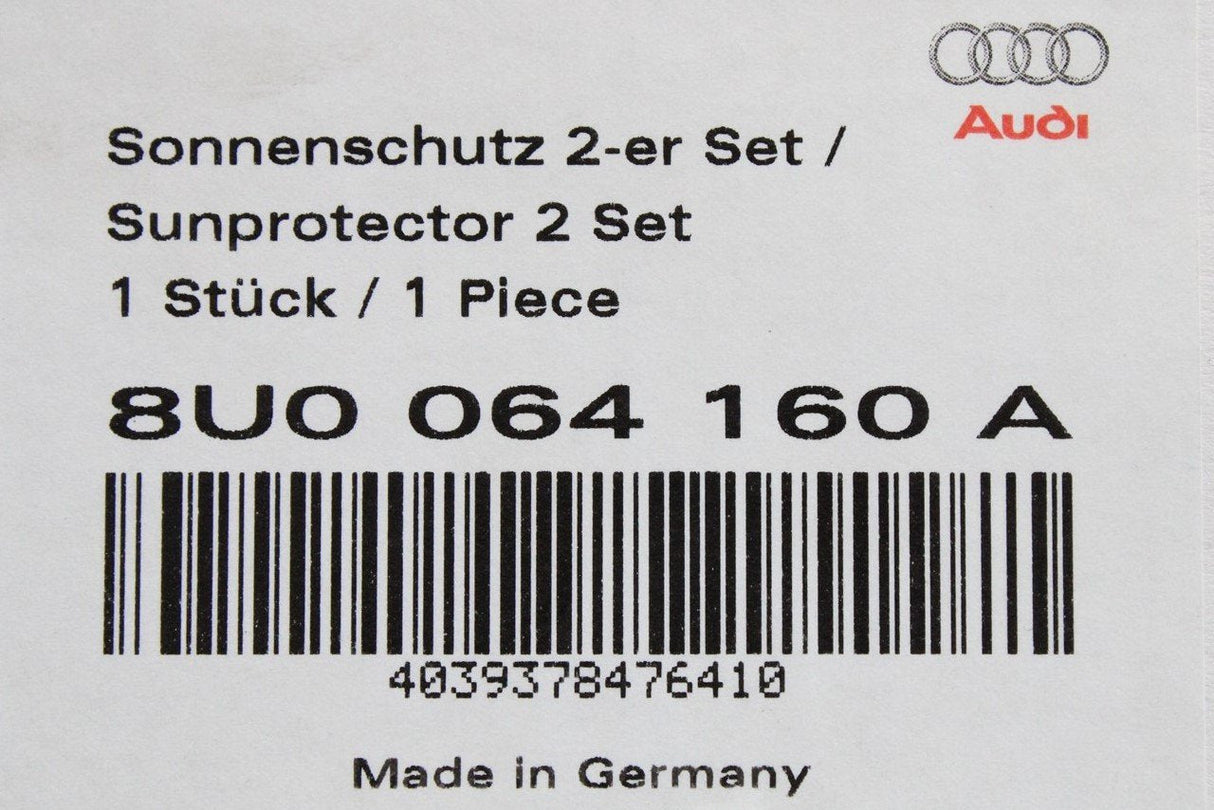 Audi Q3 RSQ3 sunblind for rear passenger window (2-piece set) 8U0064160A