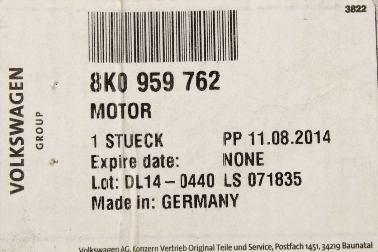 VW Touareg Audi A6 RS3 RS6 seat rake adjustment motor (right) 8K0959762