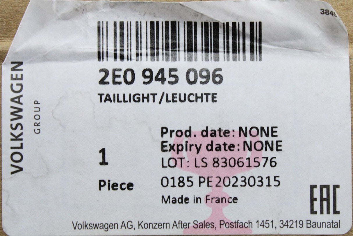 VW Crafter 2006-2016 tail light (rear right) 2E0945096