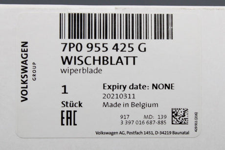 VW Touareg 7P 2011-2018 aero wiper blade (front) 7P0955425G