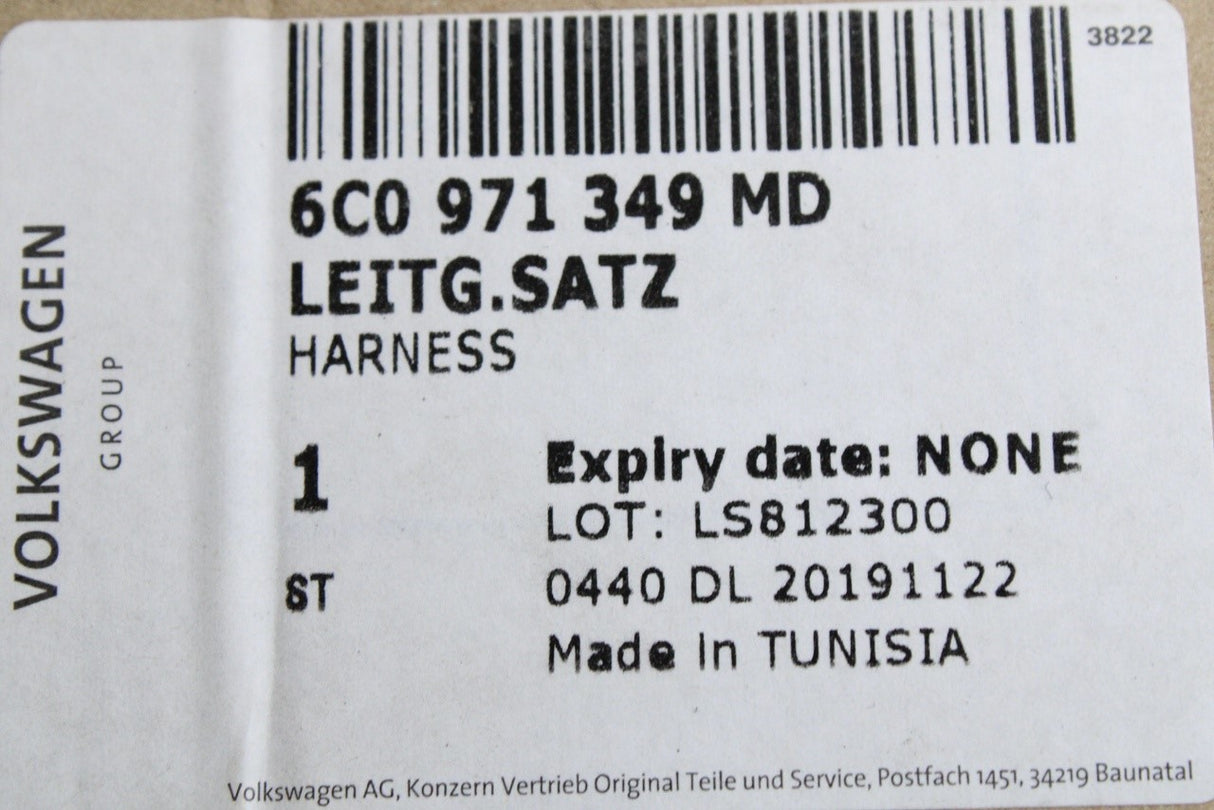 VW Polo Audi A1 Skoda Rapid 15-23 positive battery harness 6C0971349MD