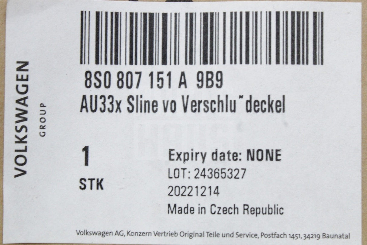 Audi TT 2015-24 S-Line front bumper end cap trim (left) 8S0807151A 9B9