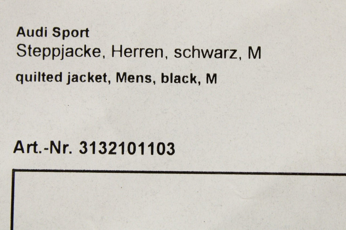 Audi Sport men's quilted black jacket (medium) 3132101103