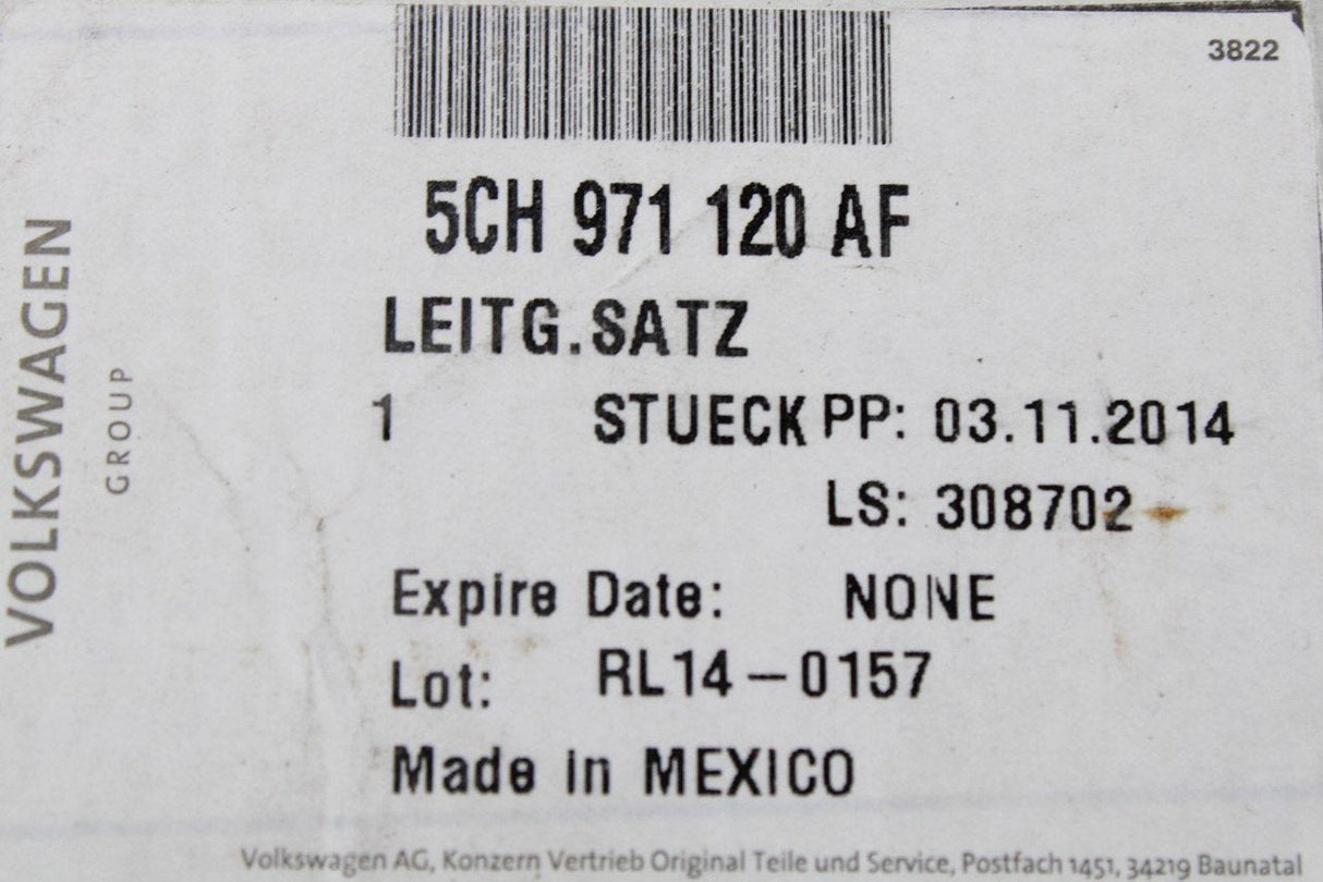 VW Jetta 2015-2018 door wiring harness (front right) 5CH971120AF