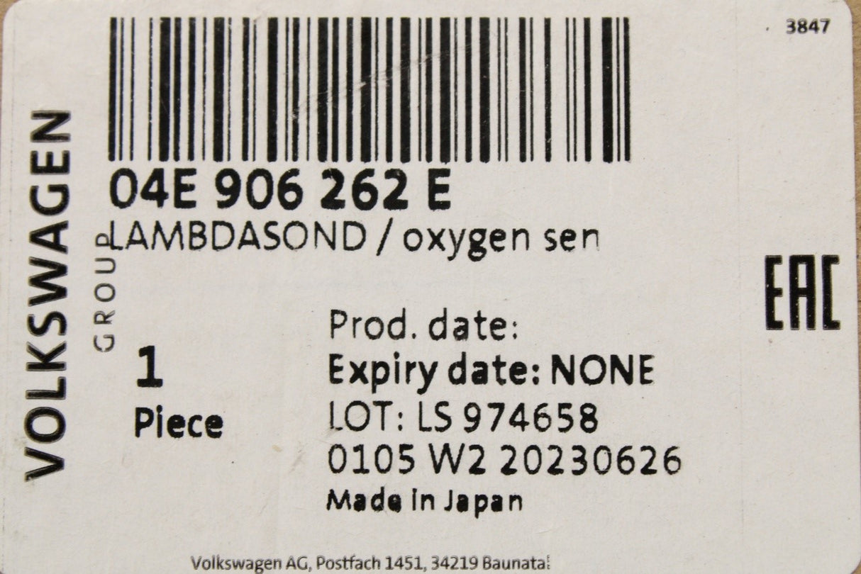 VW Audi Skoda SEAT lambda sensor probe pre-catalyst (1.4 TSI) 04E906262E