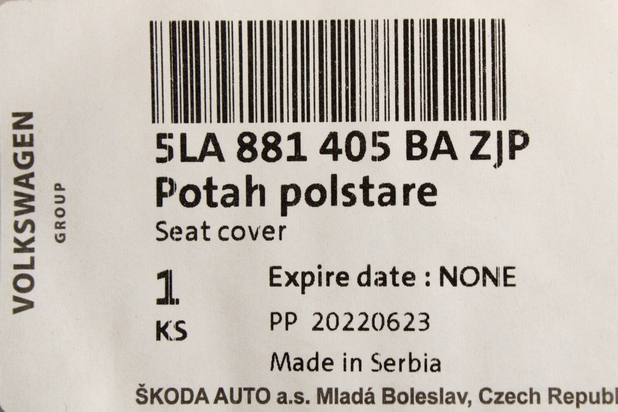 Skoda Enyaq front seat base cover (alcantara/leather) 5LA881405BAZJP