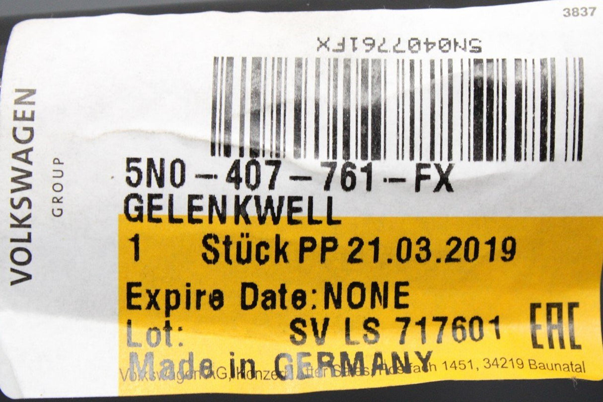 VW Tiguan Audi Q3 15-18 drive shaft with CV joints (left) 5N0407761FX