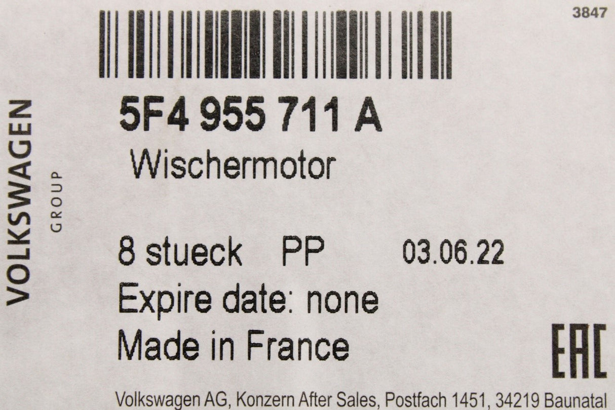 VW Arteon Skoda Octavia Kodiaq SEAT Leon wiper motor (rear) 5F4955711A