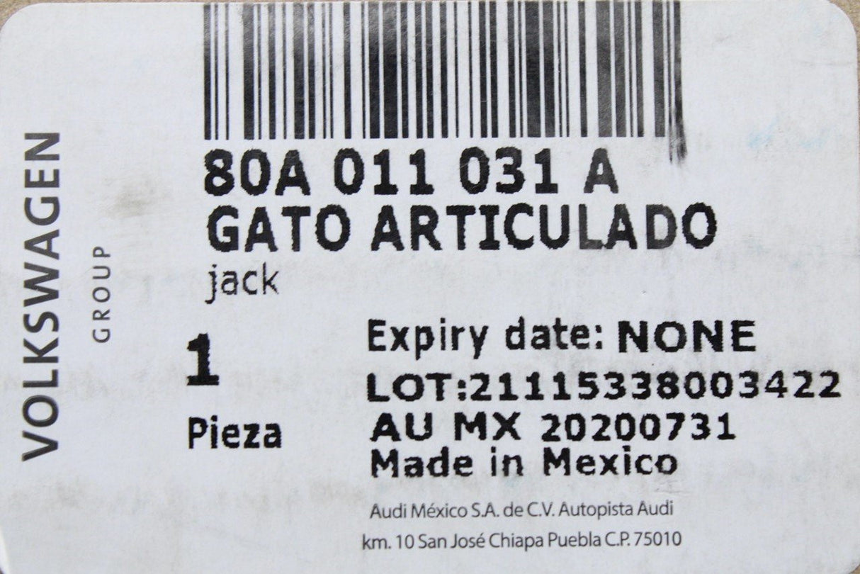 Audi Q5 2017-on jack for spare wheel toolkit 80A011031A