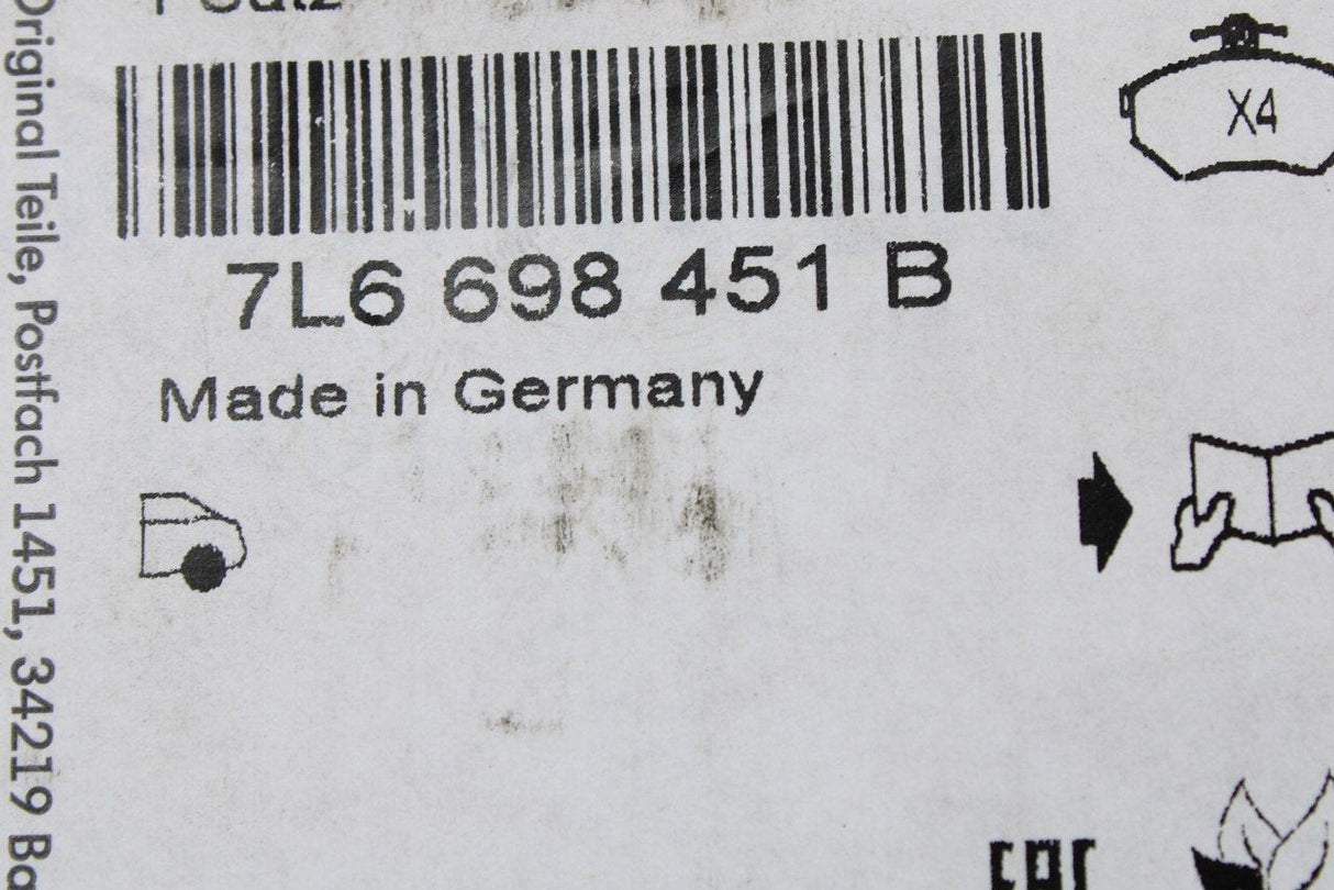 VW Touareg 7L 2006-10 rear brake pads for 330mm rear disc 7L6698451B