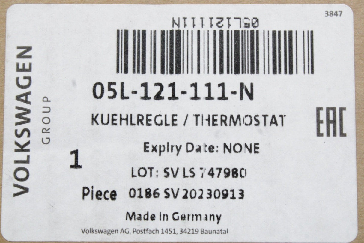 VW Audi Skoda SEAT CUPRA 2.0 TDI engine coolant regulator 05L121111N