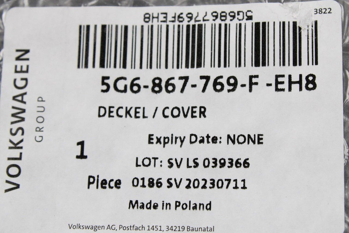 VW Golf MK7 MK7.5 13-20 luggage compartment parcel shelf 5G6867769F EH8