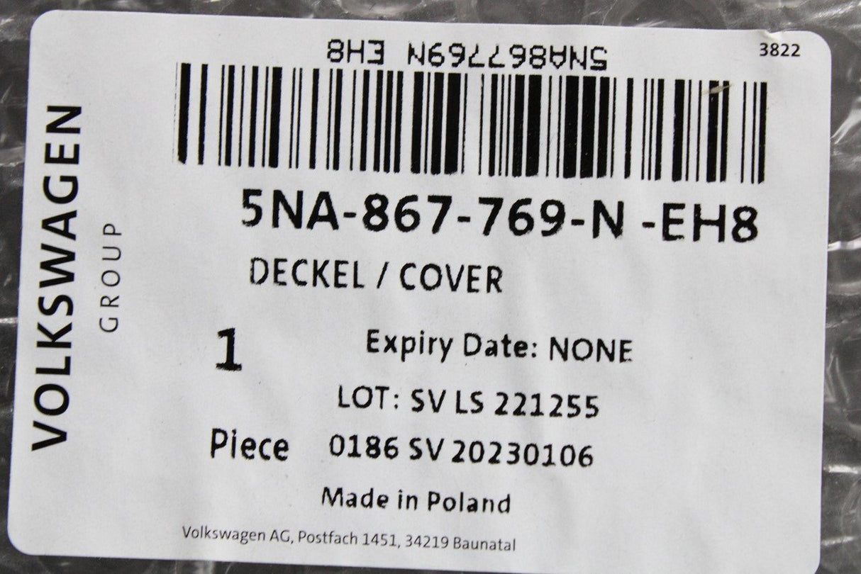 VW Tiguan 2016-on luggage compartment parcel shelf 5NA867769N EH8