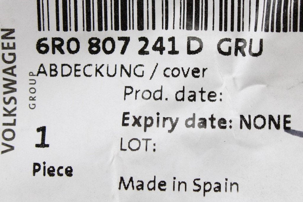 VW Polo 6R 6C 10-17 Right front cover towing eye (primed) 6R0807241D GRU