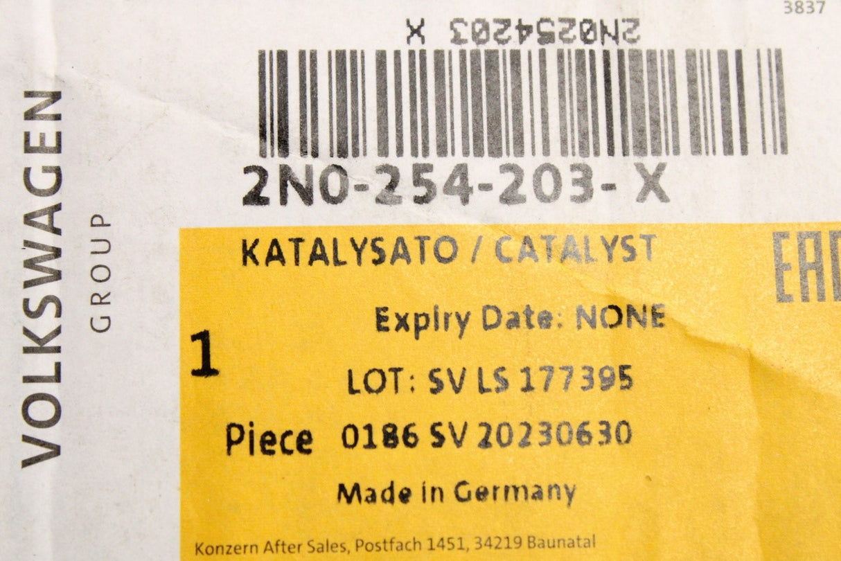 VW Crafter 2017-on 2.0 TDI catalytic converter 2N0254203X