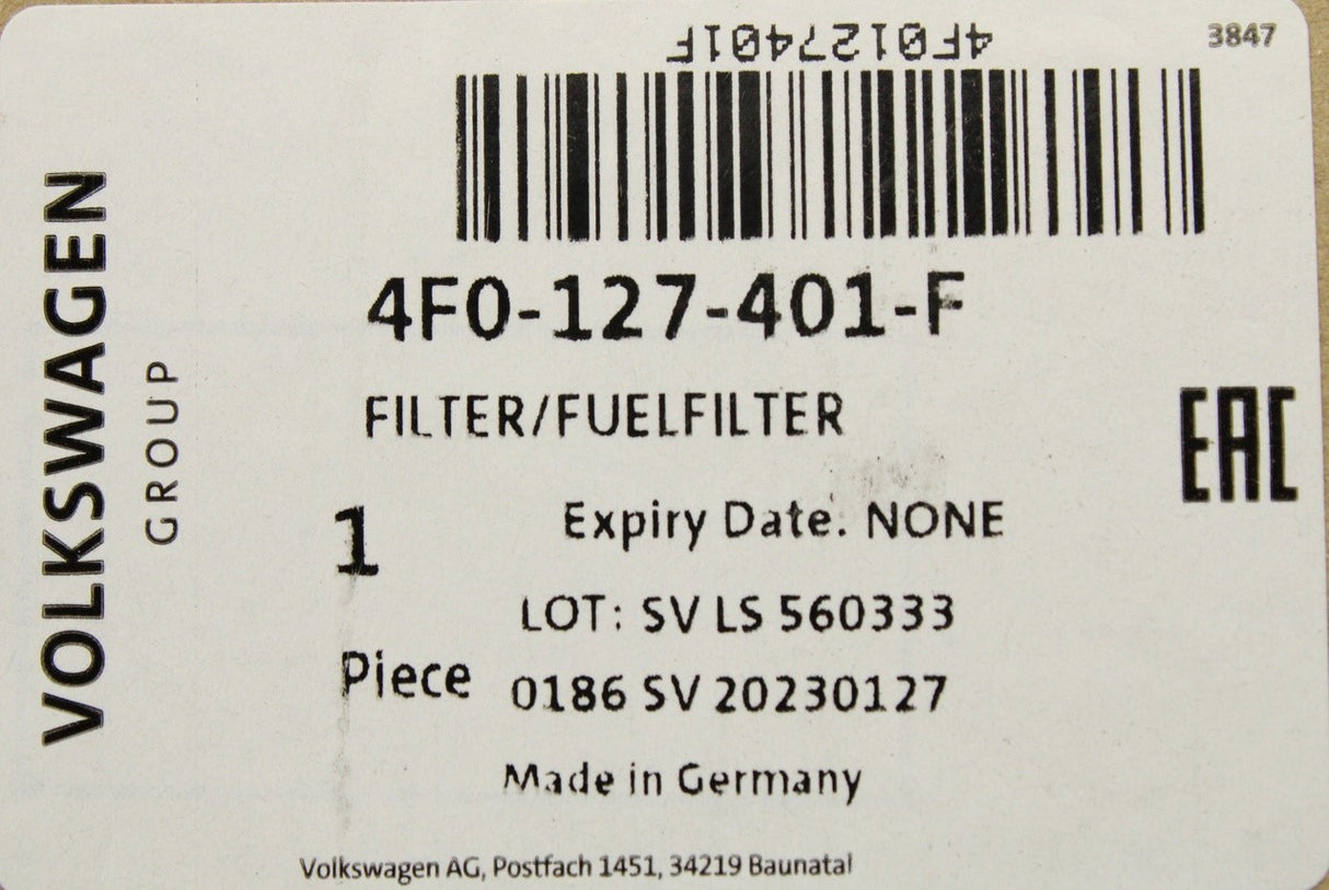 Audi A6 09-11 SEAT Exeo 09-14 diesel fuel filter 4F0127401F