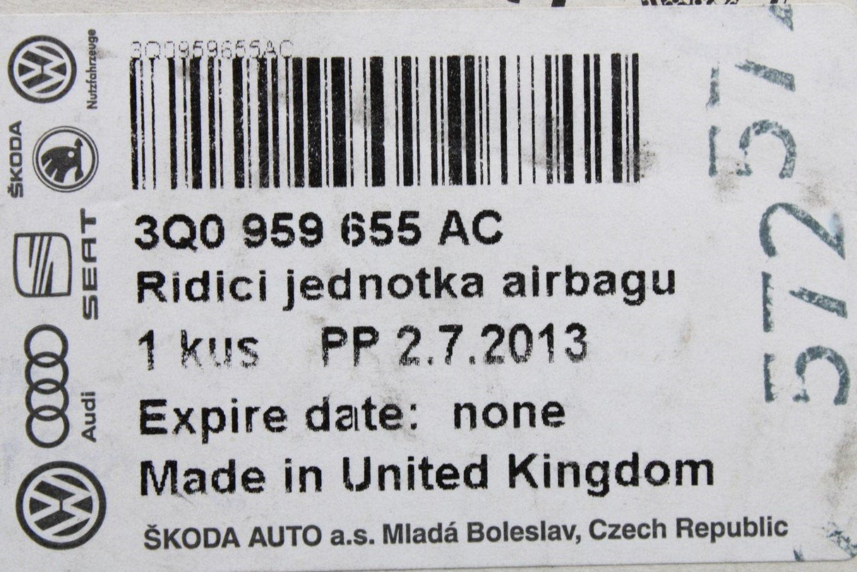 Skoda Octavia SEAT Leon 2013-16 airbag control unit module 3Q0959655AC