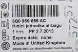 Skoda Octavia SEAT Leon 2013-16 airbag control unit module 3Q0959655AC
