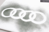 Audi rings logo spray effect white t-shirt (medium) 3132200203