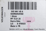 Skoda Superb 15-on warning display lane change assist (left) 3V0949145A