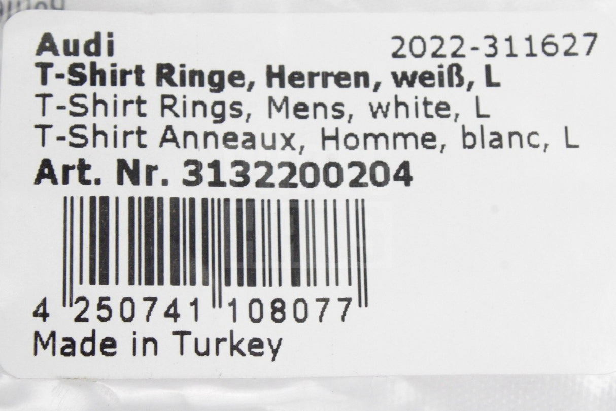 Audi rings logo spray effect white t-shirt (large) 3132200204