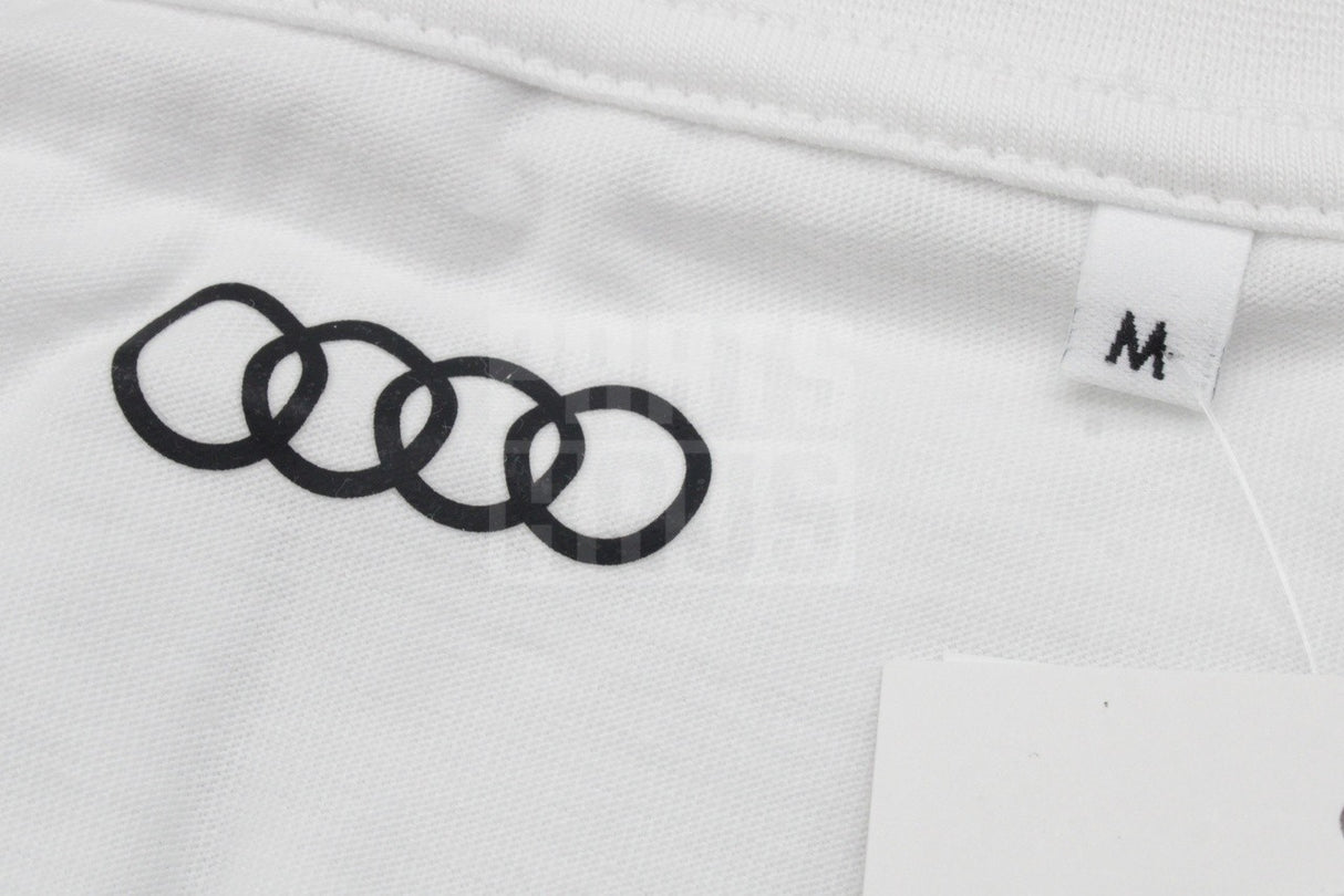 Audi rings logo spray effect white t-shirt (medium) 3132200203