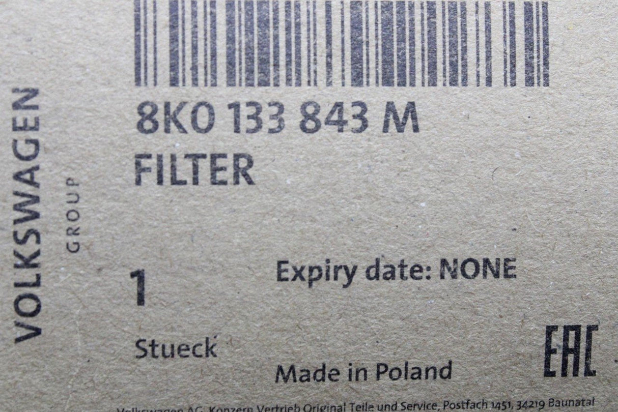Audi A4 A5 Q5 2012-2017 air filter element (1.8 2.0 TFSI) 8K0133843M
