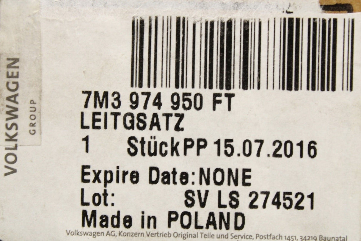 VW Sharan SEAT 2009-2010 door wiring harness (front drivers) 7M3974950FT