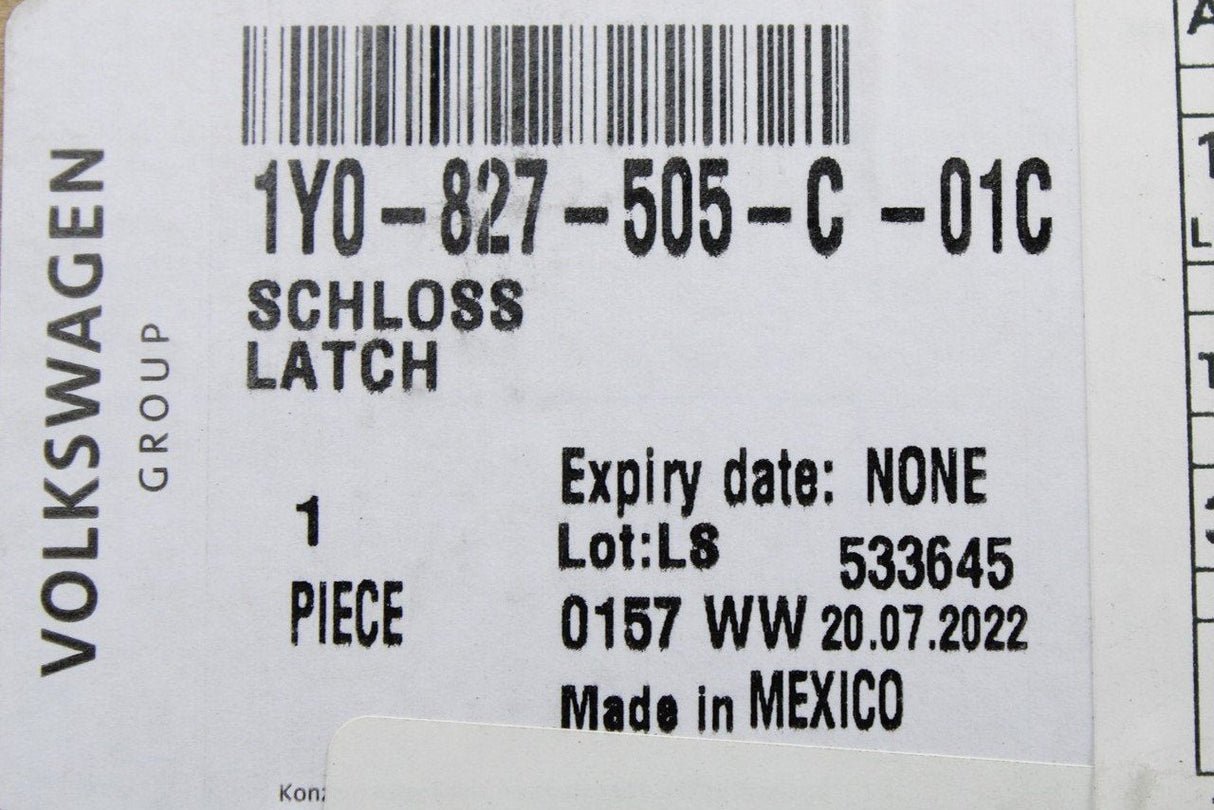 VW Beetle Cabriolet 2006-2010 boot latch lid lock 1Y0827505C 01C