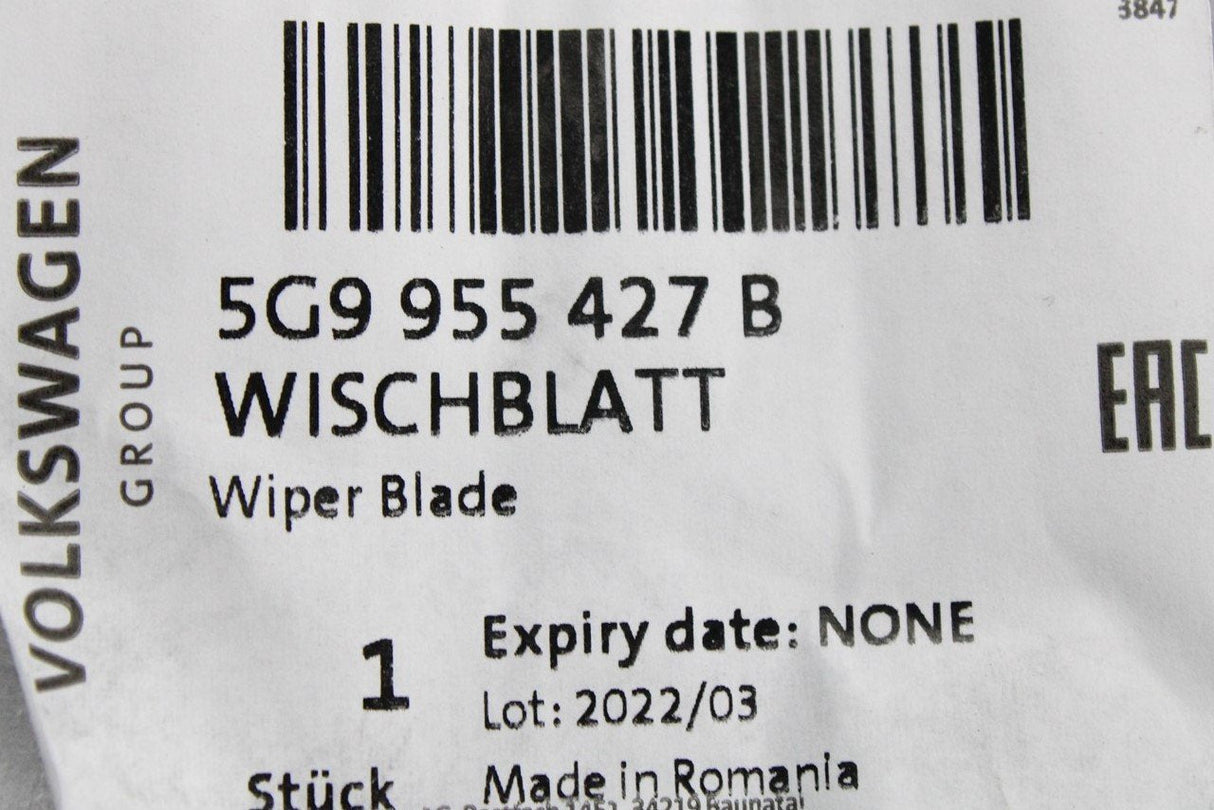 VW Golf Estate MK7 MK7.5 2014-2020 aero wiper blade (rear) 5G9955427B