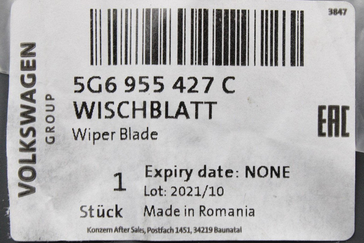 VW Golf MK7 MK7.5 hatchback rear screen wiper blade (275mm) 5G6955427C