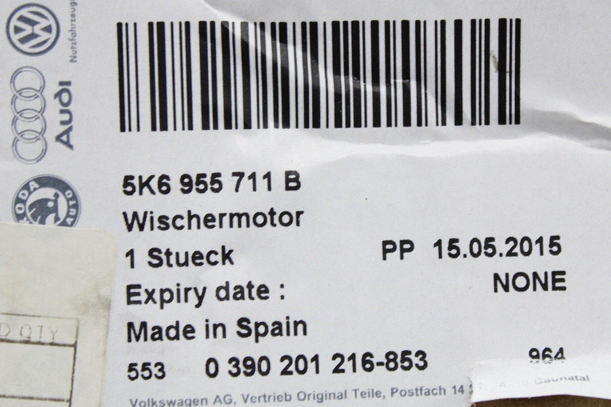 VW Golf MK6 Polo 6R Sharan Touran SEAT wiper motor (rear) 5K6955711B