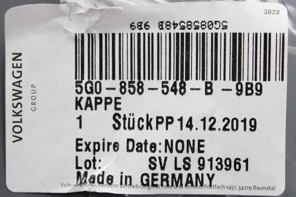 VW Golf MK7 MK7.5 interior mirror cover cap 5G0858548B 9B9
