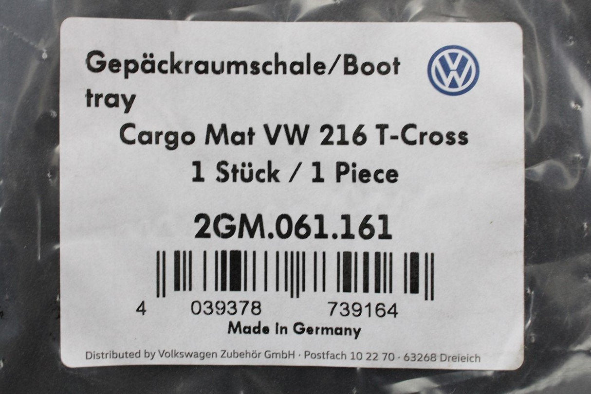 VW T-Cross 2019-on semi rigid boot load liner (variable floor) 2GM061161