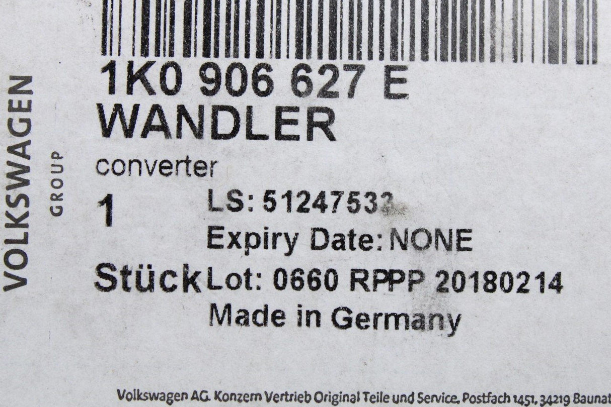 VW Audi Skoda SEAT TDI turbo pressure converter valve 1K0906627E