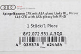 Audi A3 S3 RS3 21-on RHD carbon fibre wing mirror covers set 8Y2072531A 3Q0 / 8Y20725325A 3Q0