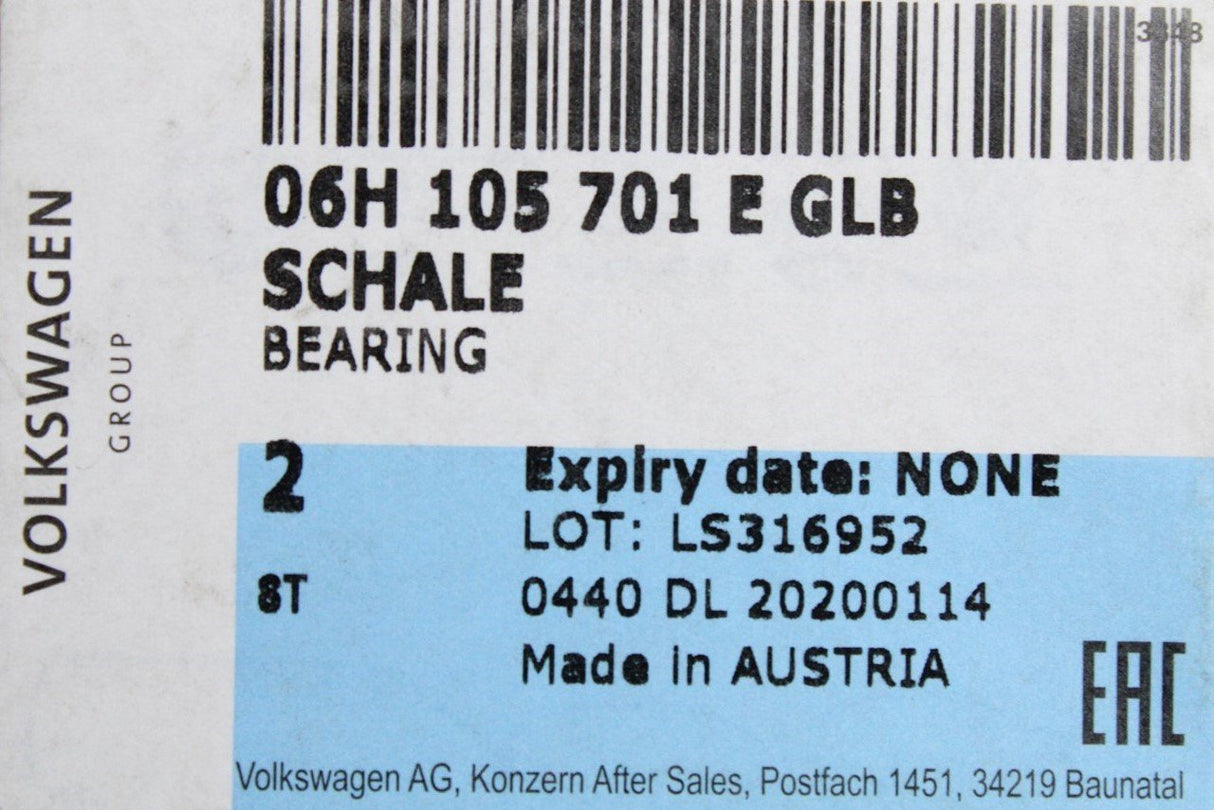 VW Audi Skoda SEAT 1.8 2.0 connecting rod bearing yellow 06H105701E GLB