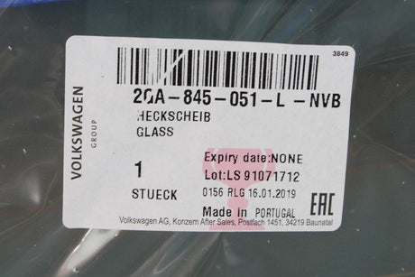 VW T-Roc 2018- Onward Rear heated window glass 2GA845051L