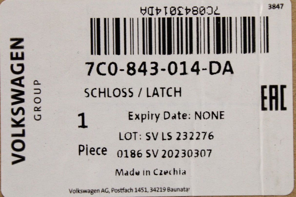 VW Crafter 2017-on rear door lock (right) 7C0843014DA