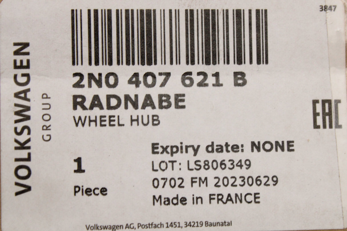 Crafter 2017-on wheel bearing (front) 2N0407621B