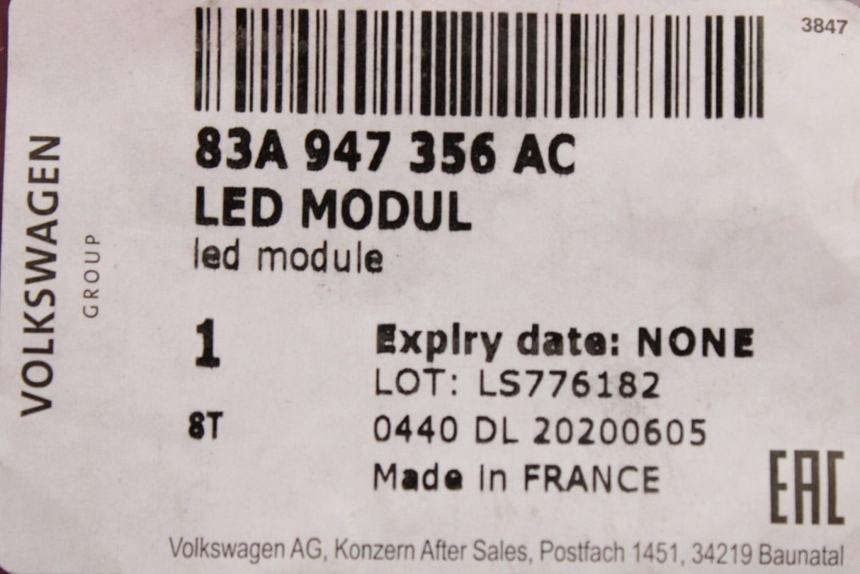 Audi Q3 RSQ3 2019-on rear door card LED module (right) 83A947356AC