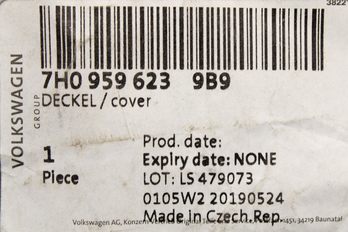 VW Transpoter T5 2003-2010 dashboard dummy button cover 7H0959623 9B9