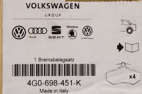 Audi A6 RS6 A7 RS7 rear brake pads for 356mm discs 4G0698451K