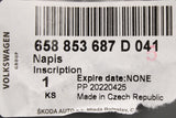 Skoda Kamiq 2019-on rear boot lid lettering badge (black) 658853687D 041