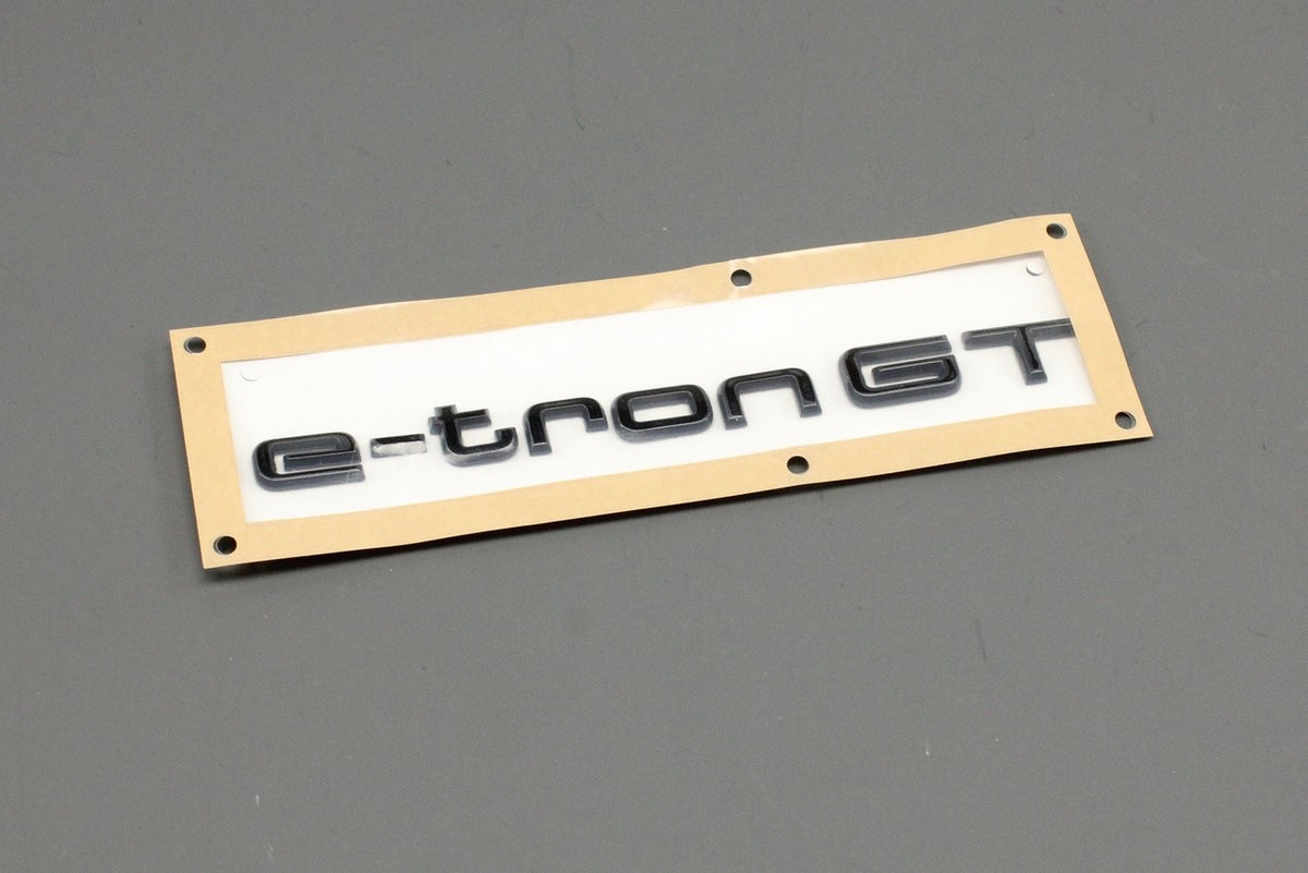 Audi e-tron GT 2021-on gloss black model badge (rear) 4J3853741C T94, view 1