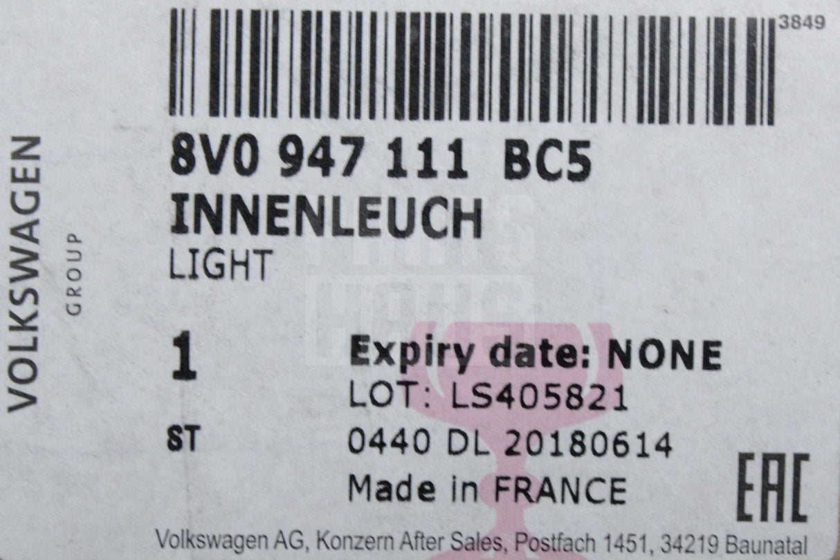 Audi A1 2019-on Q2 2017-on rear interior reading light 8V0947111 BC5