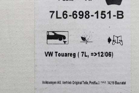 VW Touareg 7L 2003-2007 brake pads for 308mm front discs 7L6698151B